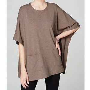 J. Jill Pure Jill Tan‎ Oversized Poncho Sz XS-L Petite Boho Travel Neutral